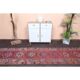 Vintage Turkish hand-knotted wool cotton red runner rug 83x362