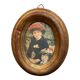 Gilded wood frame painting on silk