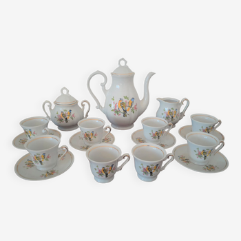 Tasses porcelaine mésanges bleues