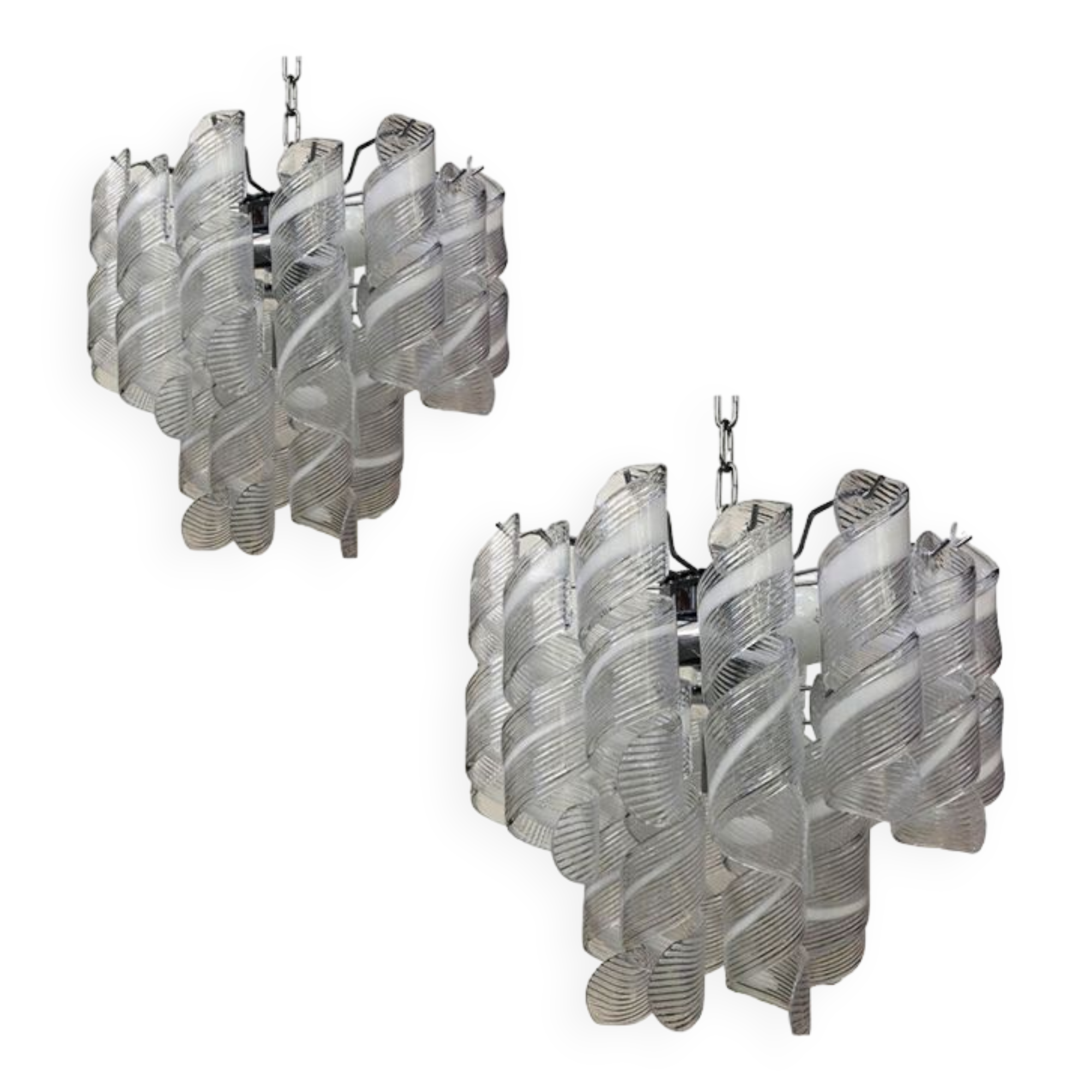 Murano Glass Sputnik Mazzega Style Ludelier, set of 2 or a pair of chandeliers