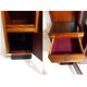 Pair of bedside tables with mahogany and brass shelf