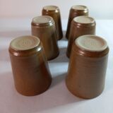 Lot de six gobelets en grès de digoin