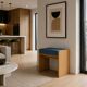 Solid oak stool with cushion (customisable)