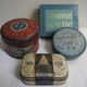 4 old boxes Vichy old tin boxes deco retro kitchen grocery store restaurant