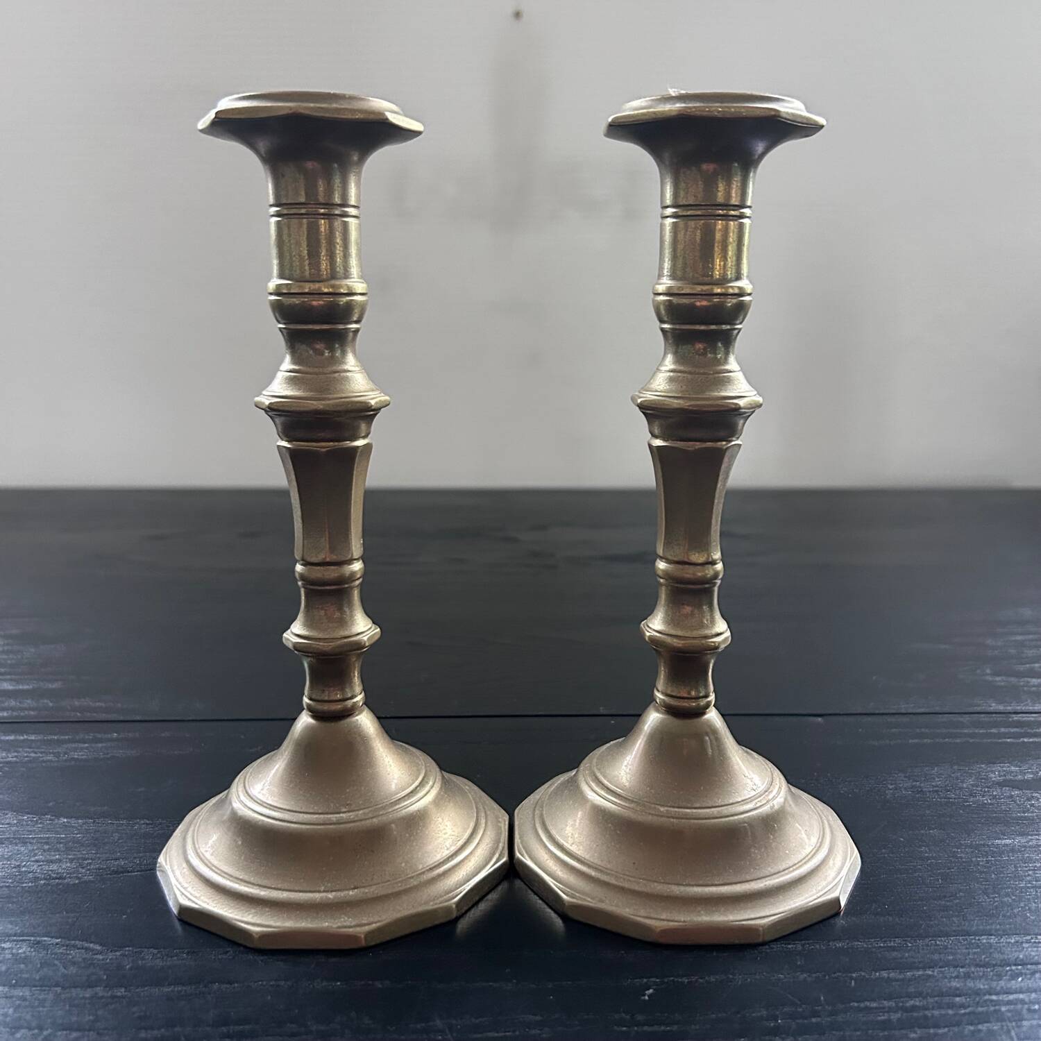 Pair of brass candlesticks
