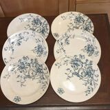 Six earthenware dinner plates from Grigny