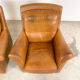 Ensemble de deux fauteuils vintage en cuir de cognac Amsterdam