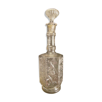 Bouteille en verre soufflé Legras décor Chine ou Japon