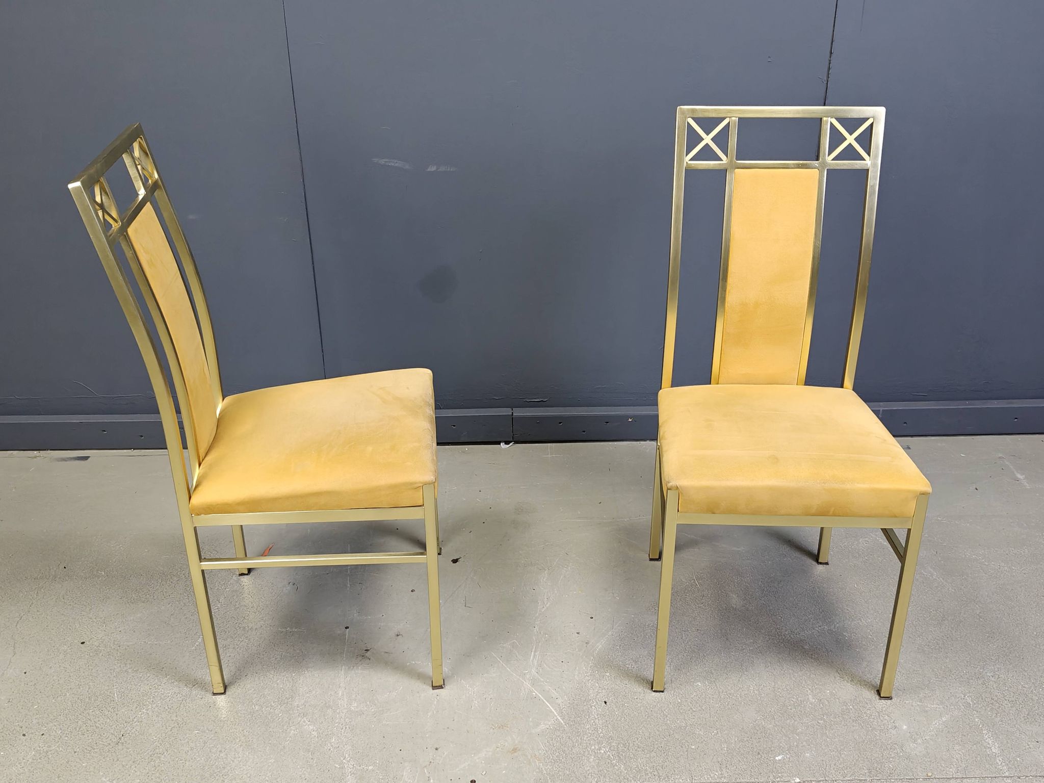 Vintage brass dining chairs by Belgochrom, 1970s