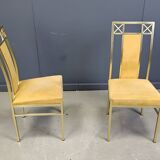 Chaises de salle à manger vintage en laiton de Belgochrom, années 1970