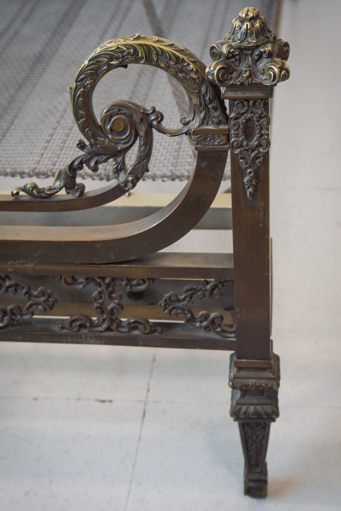 Exceptional decorative brass bed frame