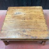 Table basse carré en bois de teck massif 1m x 1m