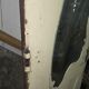 Old glass shop door in oak