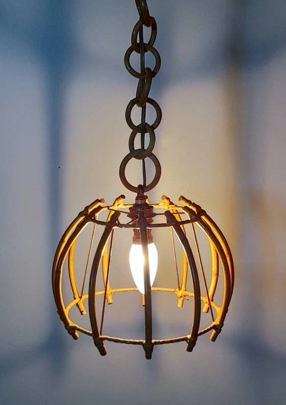 Rattan suspension in the style of Louis Sognot, 1960.