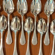 Christofle pearls, dessert cutlery 12 forks 12 spoons 17cm