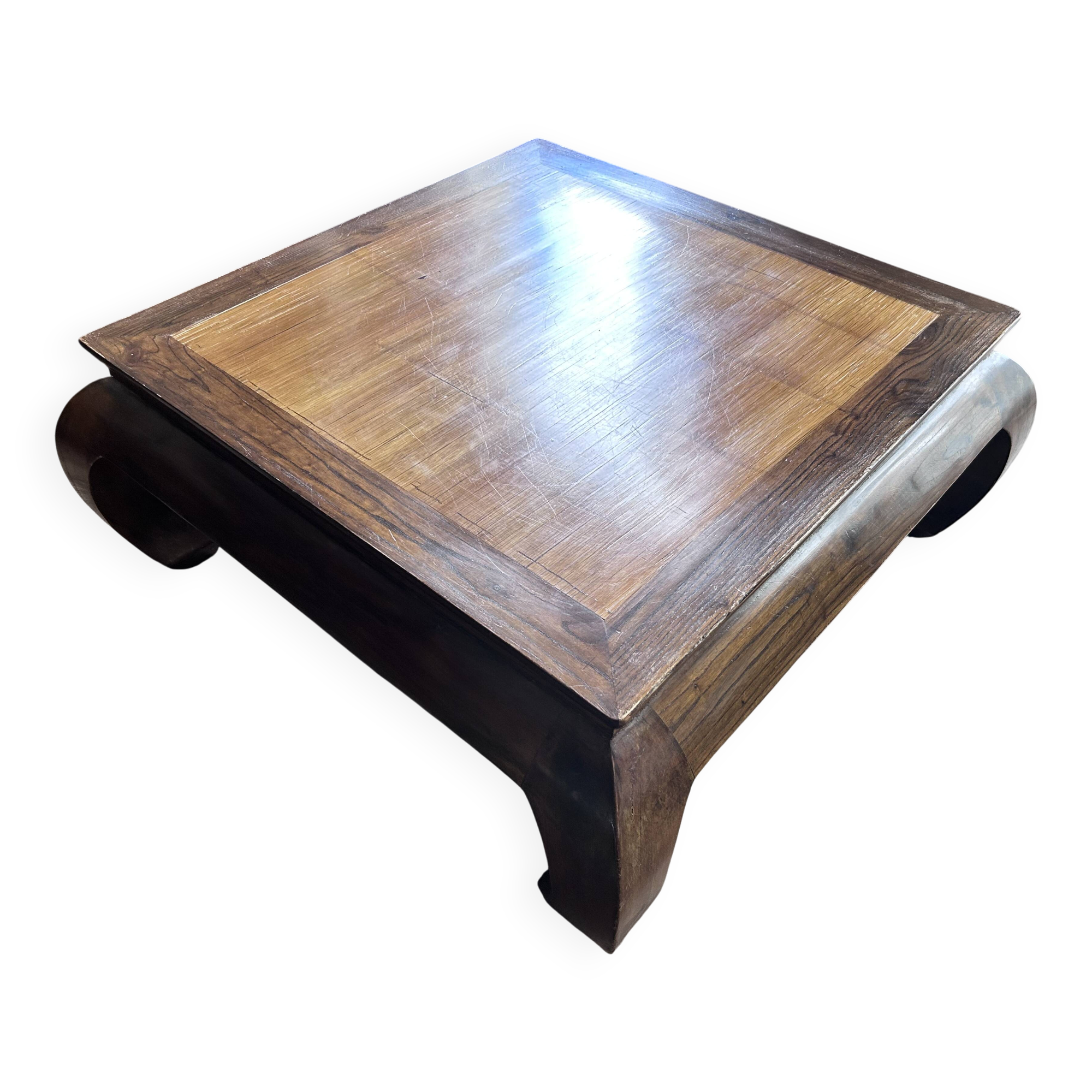 Table basse chinoise en véritable palissandre massif — style Ming
