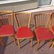 6 baumann bistro chairs wood and skaï red - vintage
