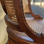 Chaise ancienne Louis XVI en bois et canage XIXe siècle