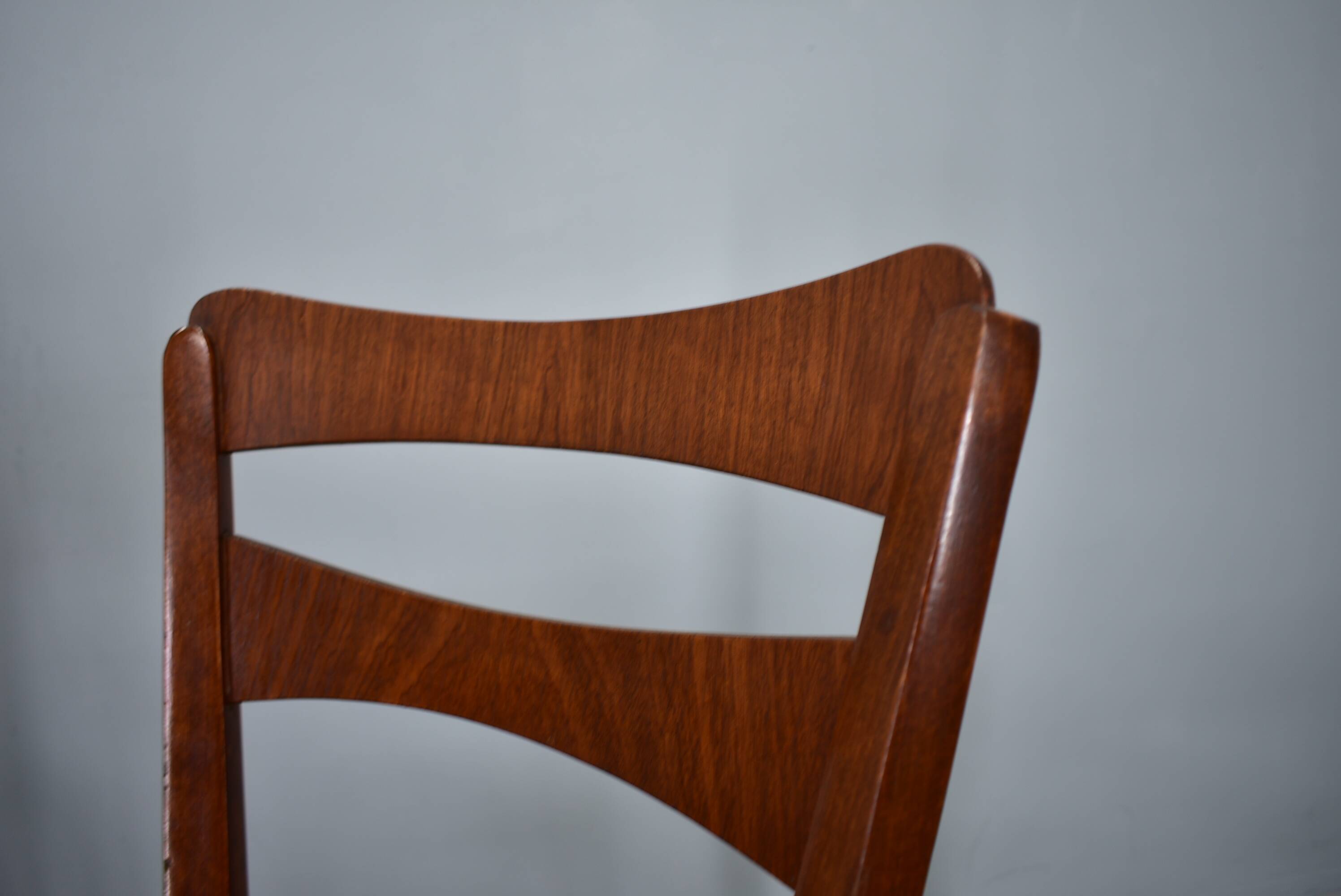 Vintage walnut dining chairs by Mier Topolcany, Czechoslovakia, 1960s, set of 4
