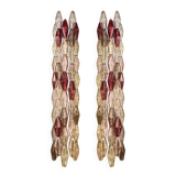 Set of Two Contemporary Wall Sconces With Multicolored "Poliedri" Murano Gl