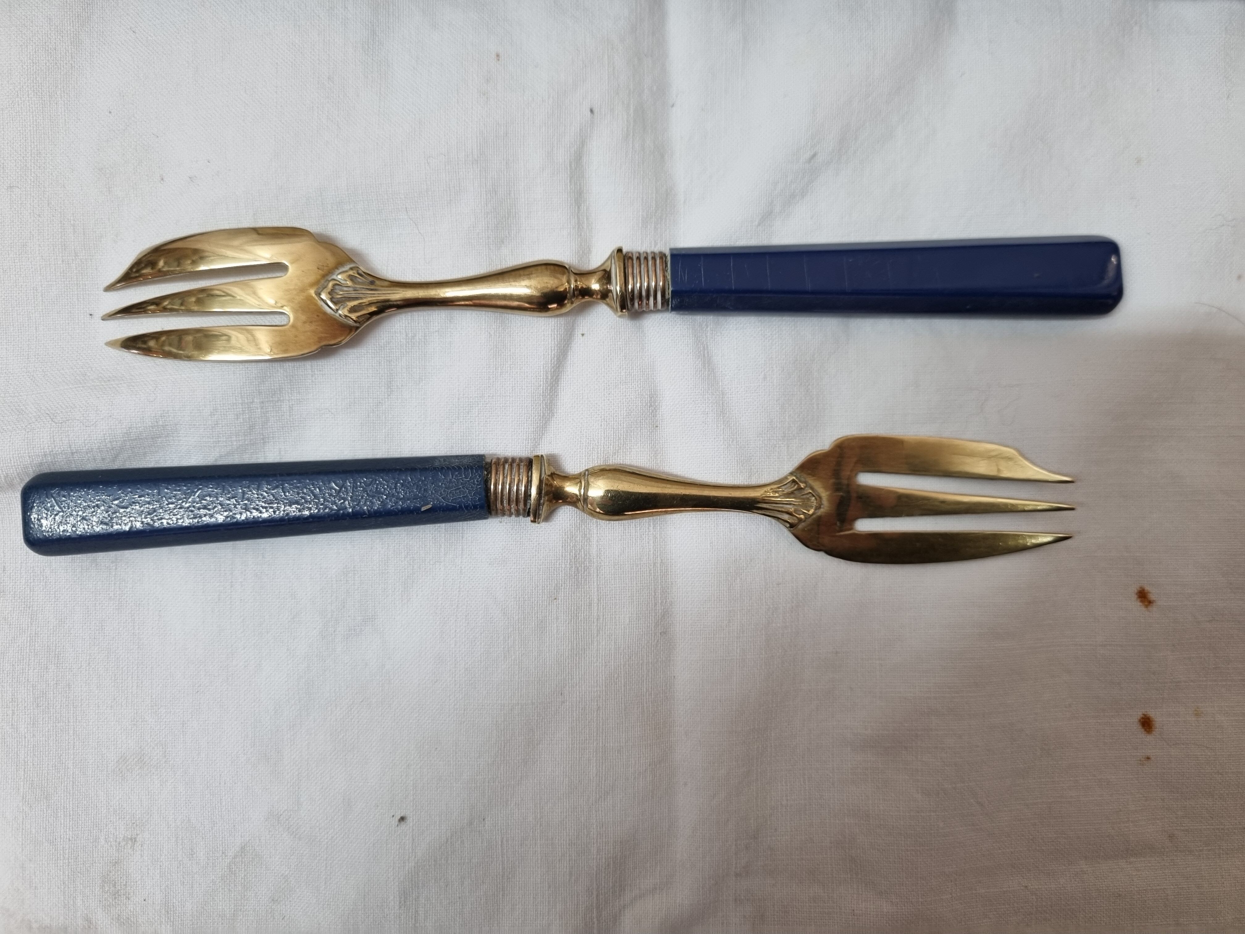 12 vermeil cake forks early twentieth century