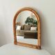 Vintage bohemian arch mirror in bamboo and rattan