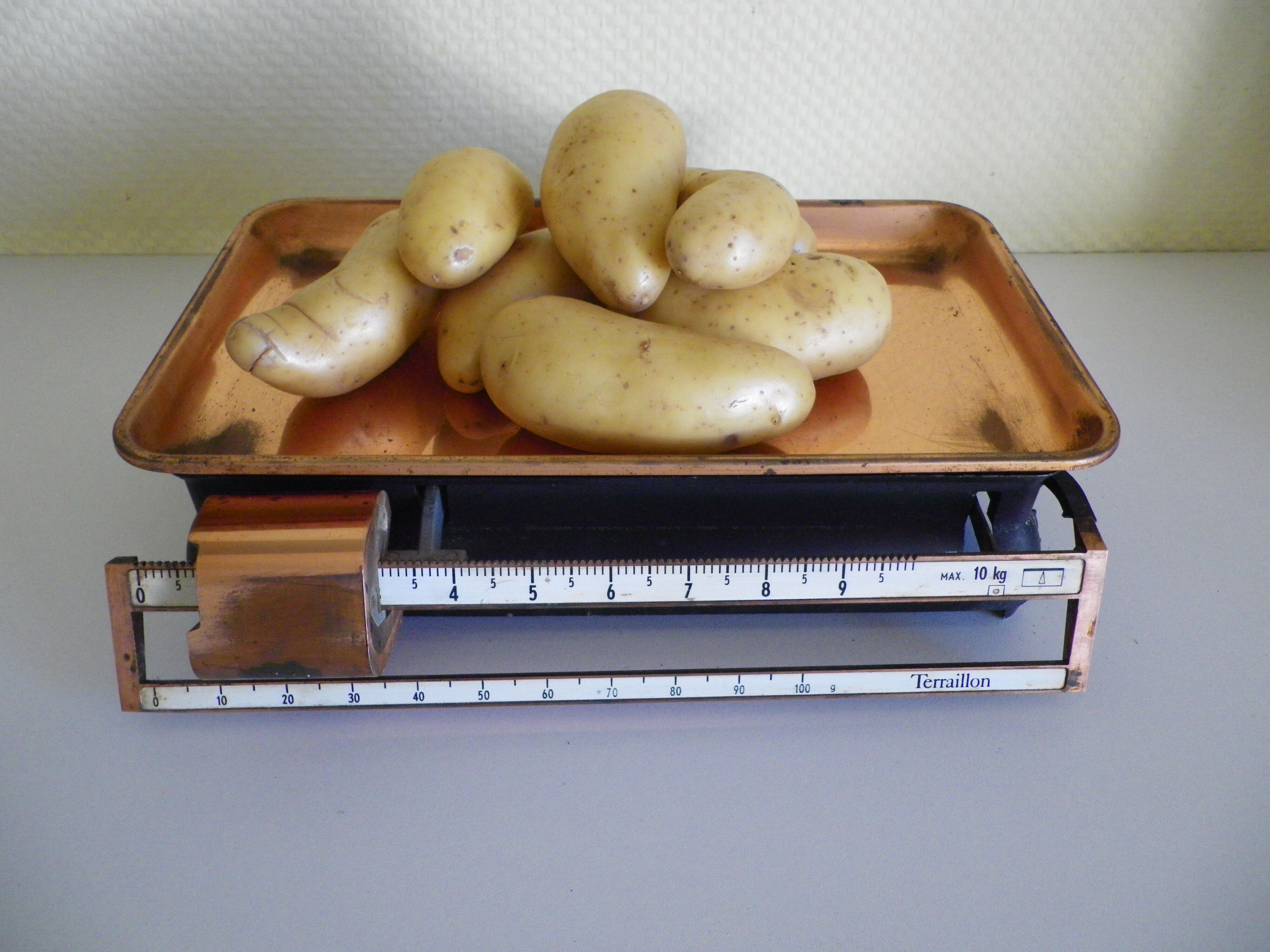 Teraillon brand vintage metal and copper metal scale 50s