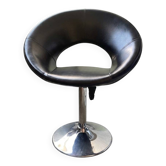Fauteuil rétro cuir et chrome