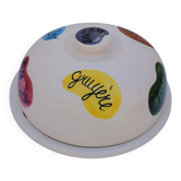 Plateau cloche à fromage, céramique, Elchinger, design années 60