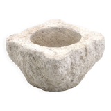 Brutalist mortar carved from stone, 19th century.