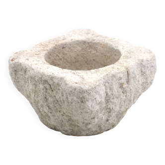 Brutalist mortar carved from stone, 19th century.