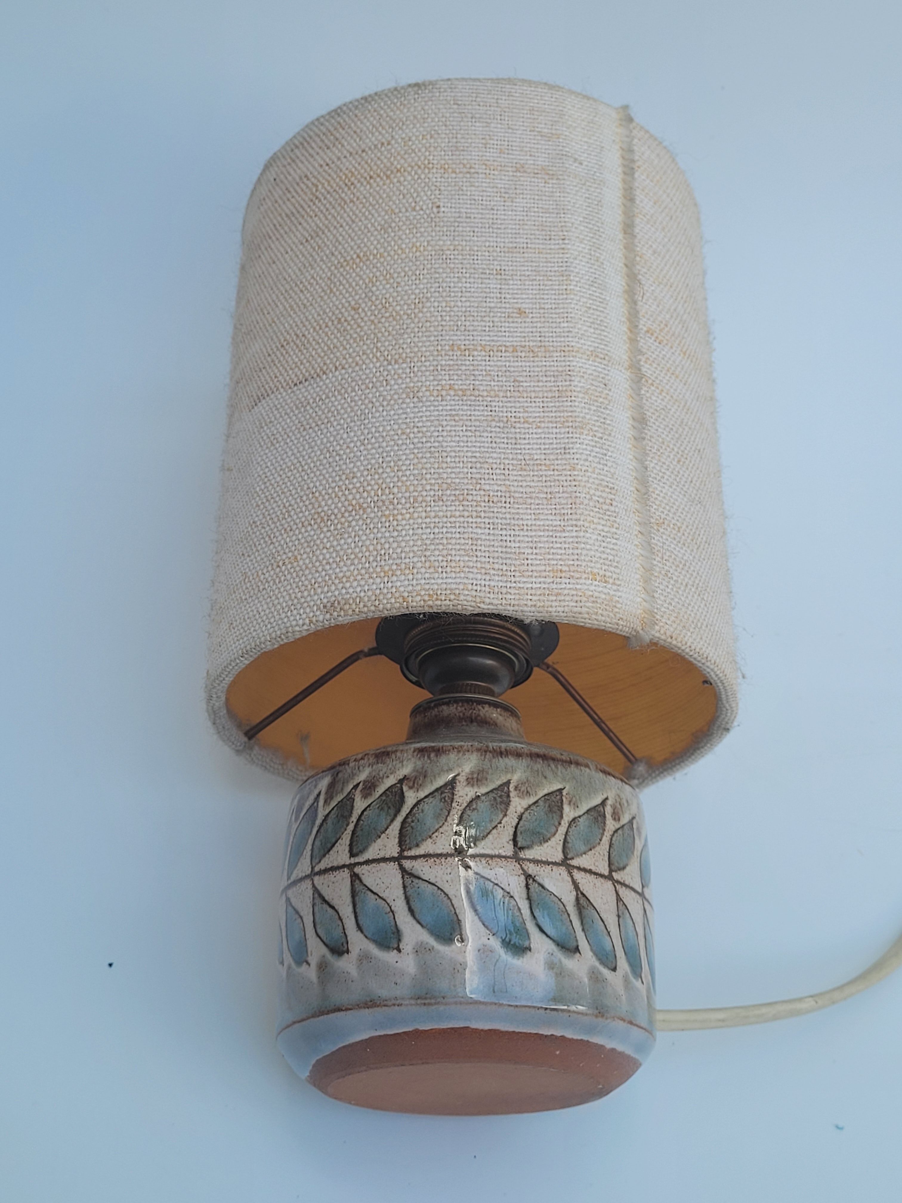 Small ceramic table lamp Vallauris signed YC Yves Clément