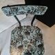 Chaise formica Imprimé cachemire noir sur fond bleu gris