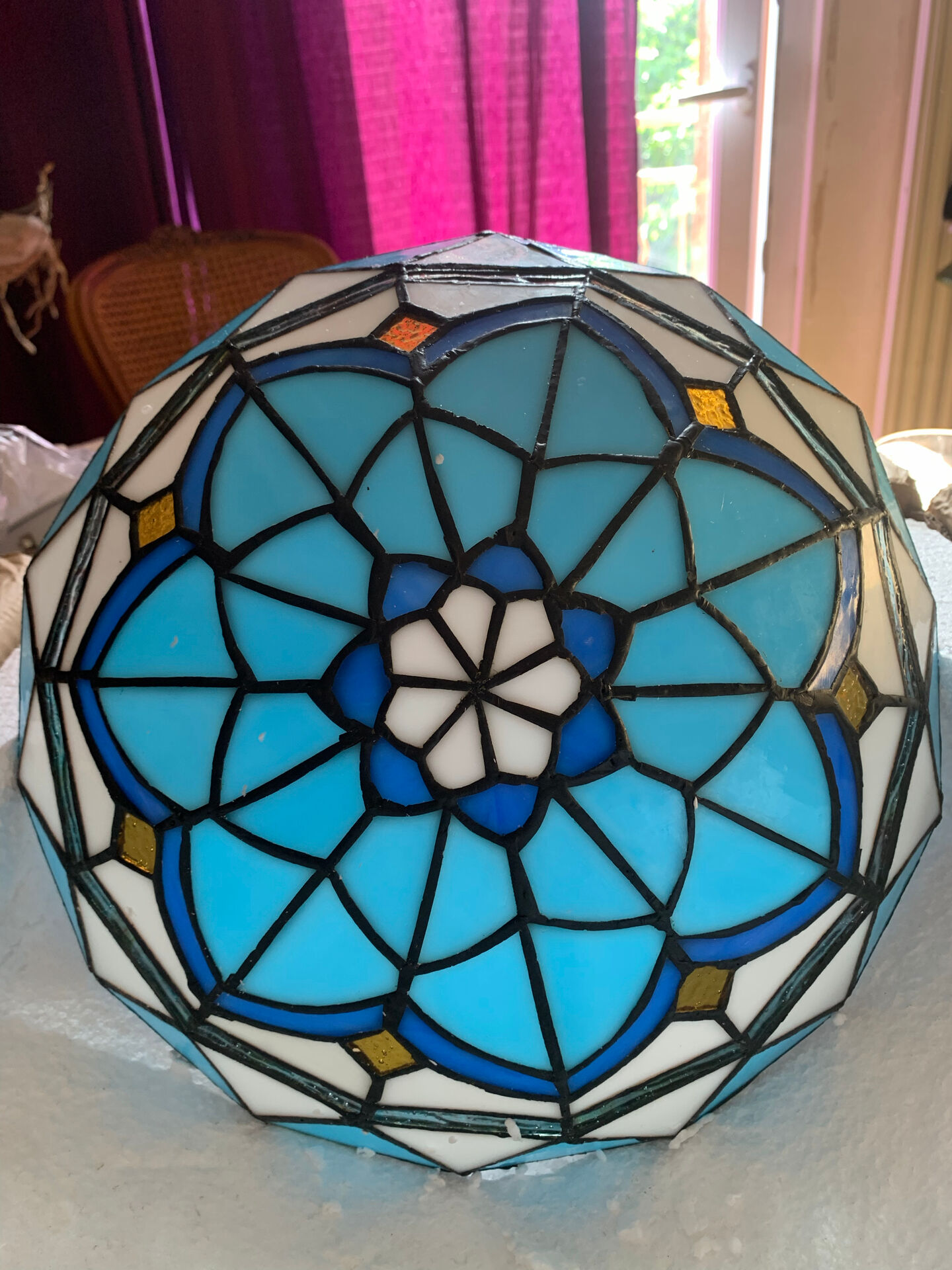 Tiffany stained glass ceiling light
