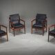 Danish Model 431 armchairs in leather by Arne Vodder for Sibast Møbler, 1960s, set of 4