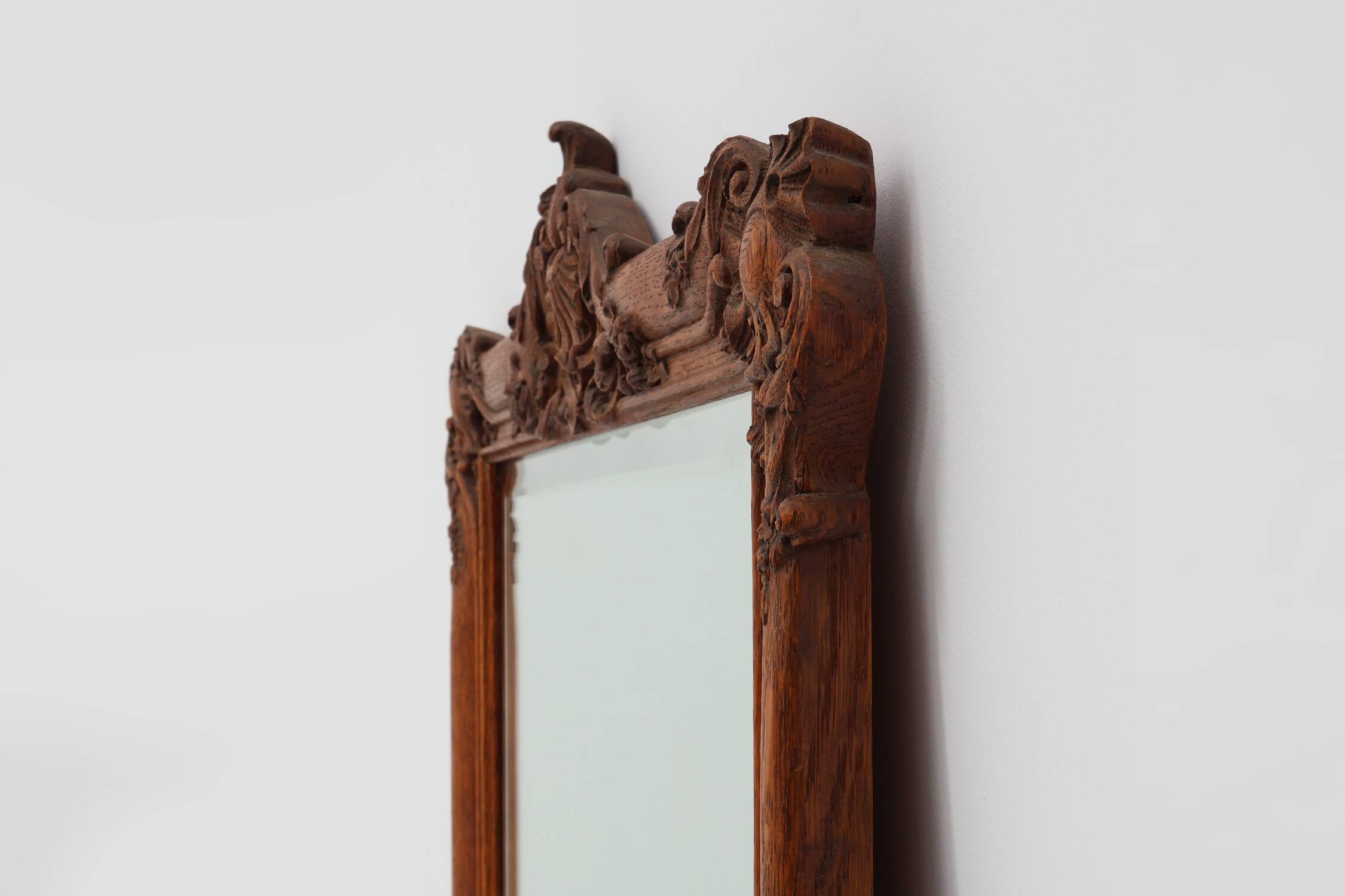 Baroque carved wooden beveled mirror in Louis XV style, France 1900s