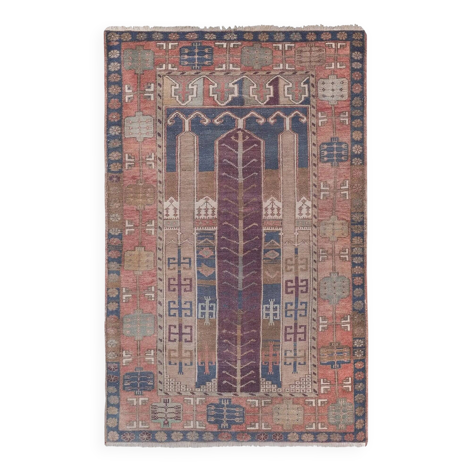 Vintage handmade Turkish rug 125x198 cm