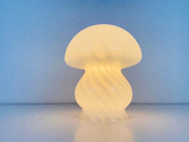 Pair of mushroom glass lamps from Murano Vetri dArte, Italy 70s