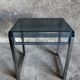 Bedside table in blue plexiglass and chrome metal, 1970