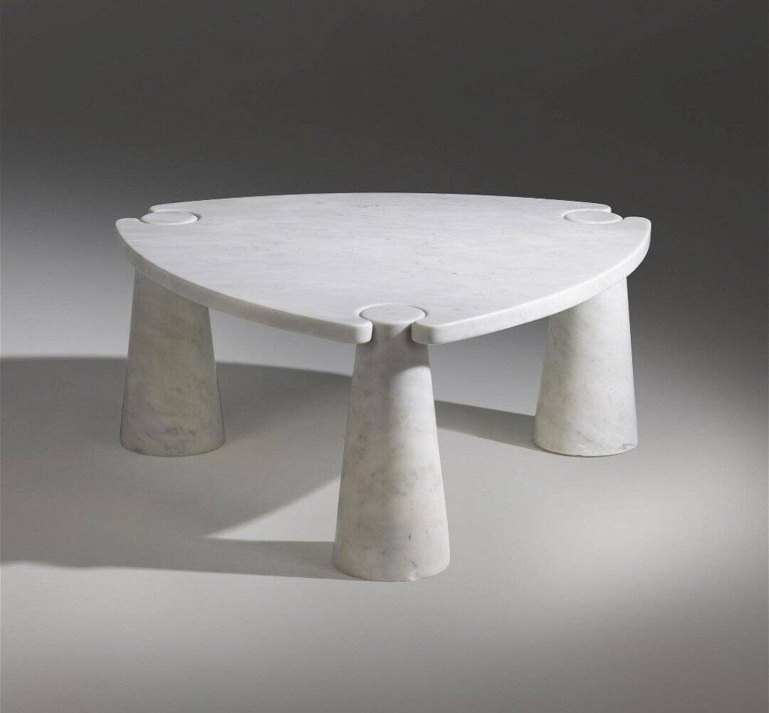 White Carrara Marble Eros Coffee Table by Angelo Mangiarotti for Skipper, 1990s