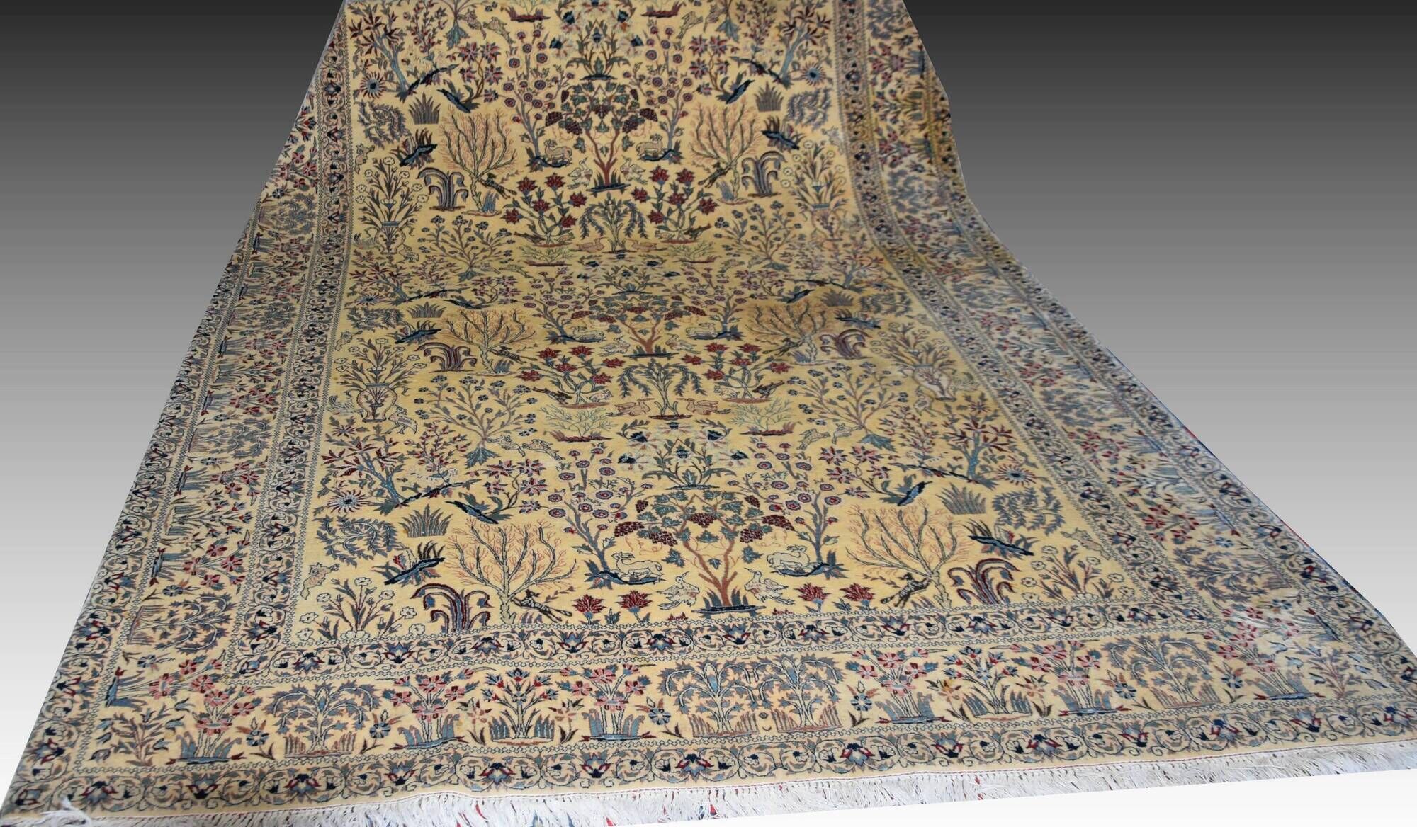 Persian Nain Iran Wool and Silk Rug Circa 1960" Handmade - 1.60 x 2.30 Meters