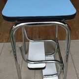 Steplady stepladder formica sky blue, 60/70s