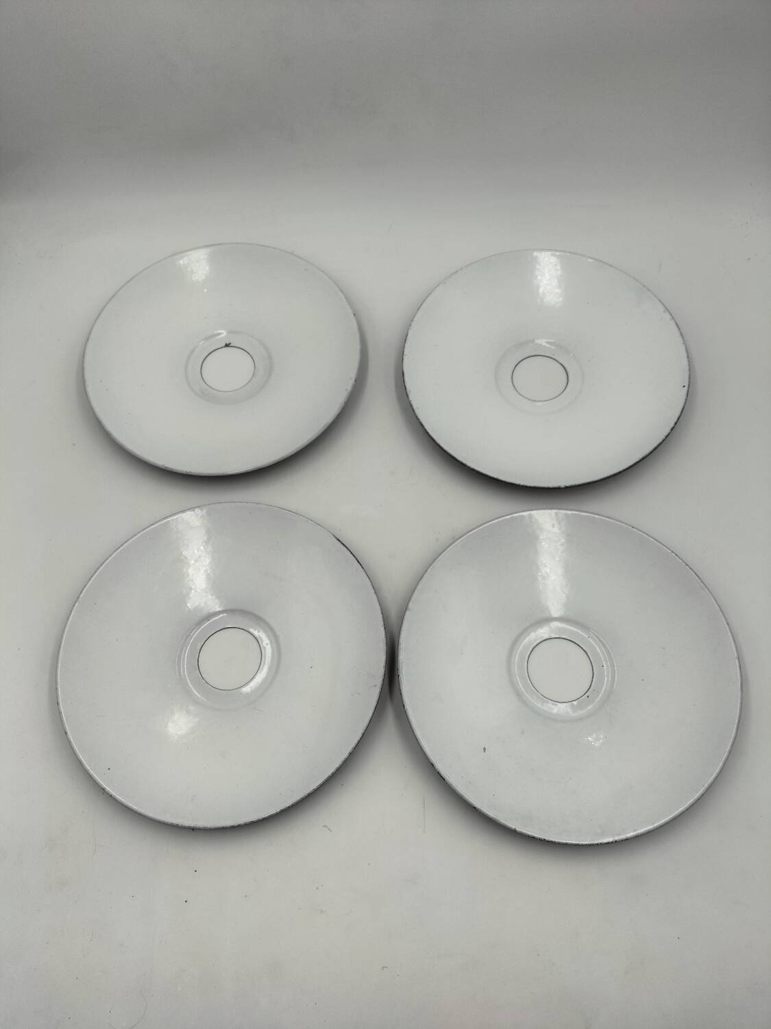 4 enameled sheet metal lampshades
