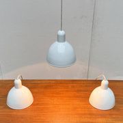 Vintage Danish enamelled pendant lamp model ES by Edgar Schlaefle for Louis Poulsen, 1980s.