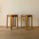 Pair of vintage solid pine stools, 1970s