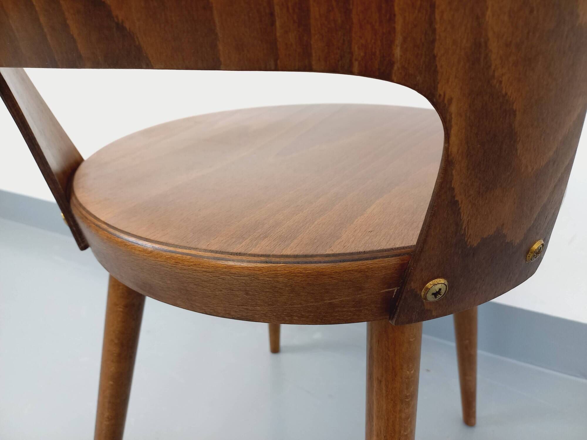 Chaise Mondor vintage de marque Baumann en bois des années 60