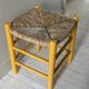 Tabouret en bois et paille