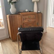 Fauteuil Pixi vintage IKEA inox simili cuir