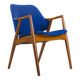 Armchair in Blue and Teak by Alf Svensson for Dux, 1960s