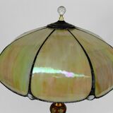 Floor lamp in gilded carved wood and pearly glass lampshade, Art Deco, France, Circa 1920